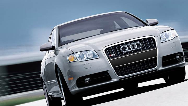 Front Pose Of Audi A4 S-line In Silver
